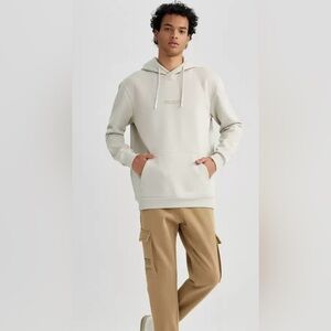 DeFacto Hooded Ribbed Pullover Sweatshirt – Size XL